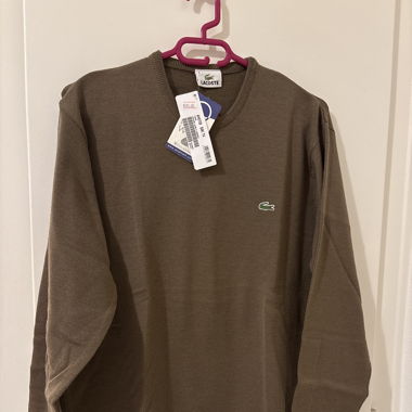 Pull homme Lacoste neuf, 100% laine