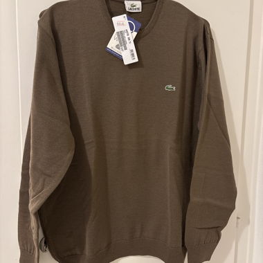 Pull homme Lacoste neuf, 100% laine