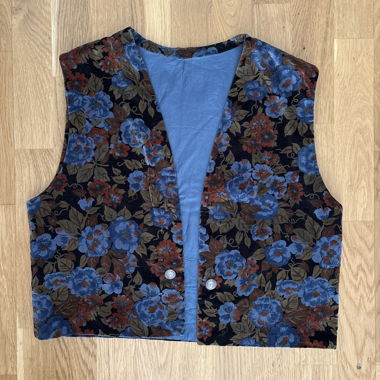 Gilet di velluto floreale