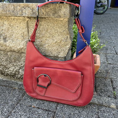 Borsa a tracolla in pelle rossa LANCEL originale