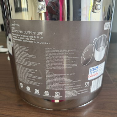 Casserole en acier inox 26 cm