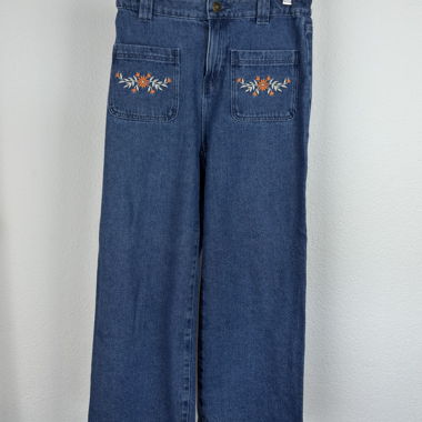 Jean large brodé Monoprix