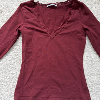 Maglietta a maniche lunghe Bershka bordeaux S