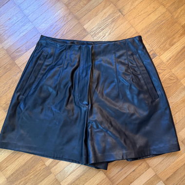 Black Faux Leather Shorts