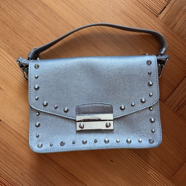 Borsa a tracolla Furla grigio metallizzato