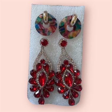 Lot de 2 paires de boucles d'oreille