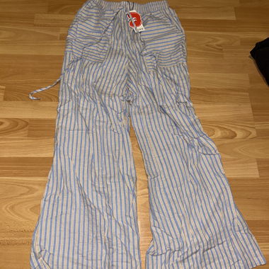 Pantalon rayé ample / Taille M / Cider