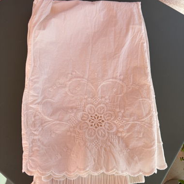 Pantaloni ampi bianchi ricamati 100% cotone
