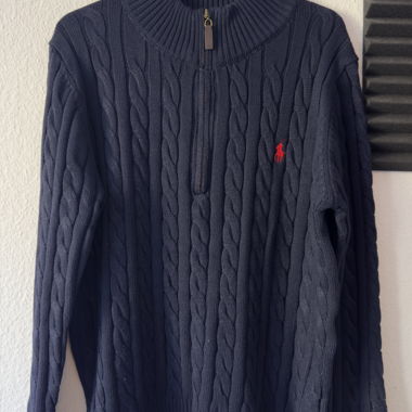 Maglione Polo Ralph Lauren con mezza zip blu navy
