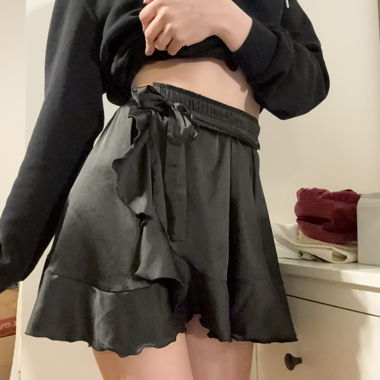Black Satin Skirt 