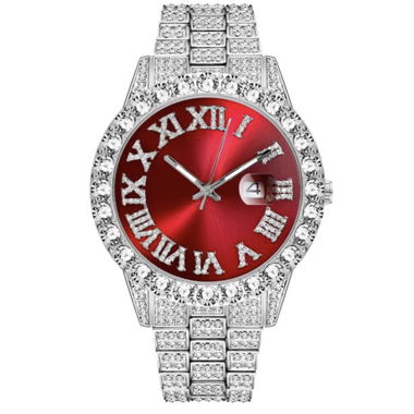 Silver-Red Luxury Watch