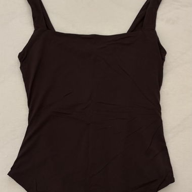 Body marron à bretelles
