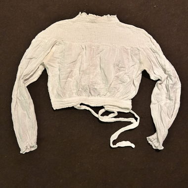 Blusa corta a maniche lunghe DISSH bianca taglia M