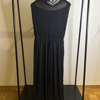 Black Jumpsuit with Lace Collar