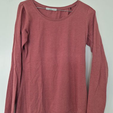 Basic Langarmshirt rot-braun