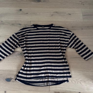 Striped Three-Quarter Sleeve T-Shirt