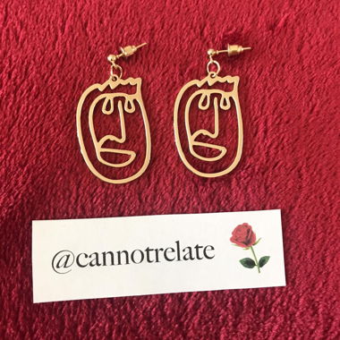 Abstract Outlined Face Earrings