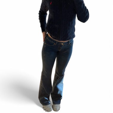Low-rise flared denim jeans