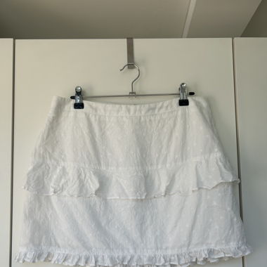 Jupe blanche en coton avec volants taille 40