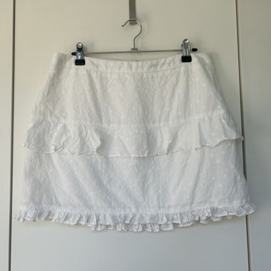 Jupe blanche en coton avec volants taille 40