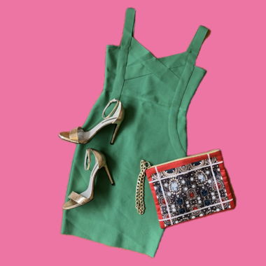Robe de cocktail gainante - verte
