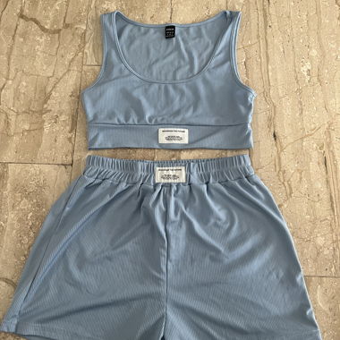 Blaues Zweiteiler-Set von SHEIN