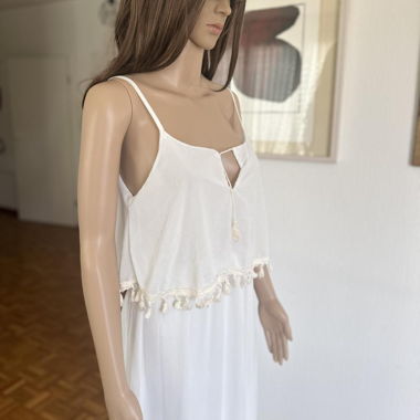 Ethereal White Boho Maxi Italian Summer dress
