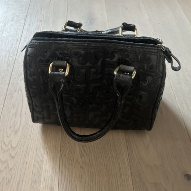 Black Handbag with Gold Details
