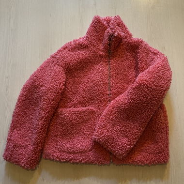 Pink Oversize Teddy-Fleece Jacke