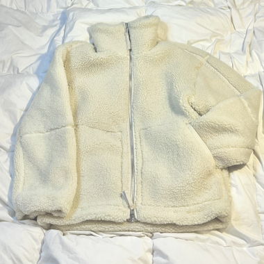 H&M Sherpa-Jacke in Creme