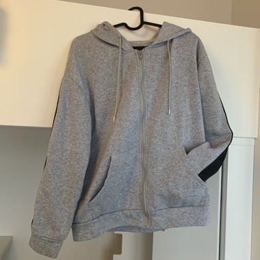Grey Hooded Zip-Up