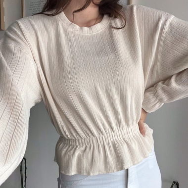Beige long-sleeve puffed  blouse Zara size S.