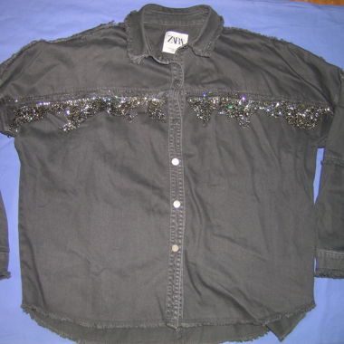 Jeansjacken/-bluse schwarz, ZARA