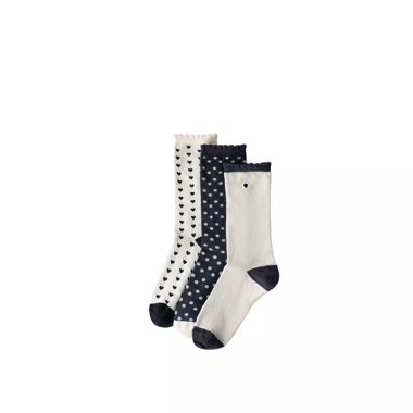 Set of 3 socks hearts and dots