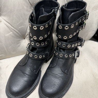Bottines de motard noires