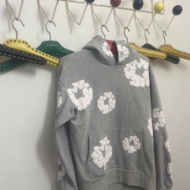 Felpa con cappuccio Denim Tears con stampa floreale bianca