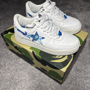 BAPE STA sneakers white with blue camo star