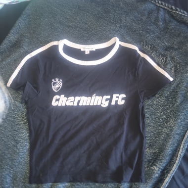 Clockhouse Crop Top Charming FC Schwarz S