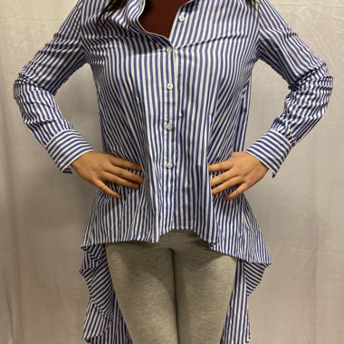 Weiss-blaue gestreifte Bluse
