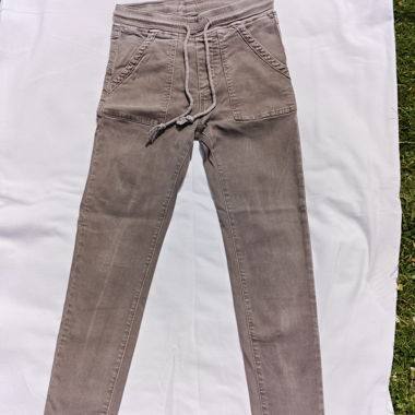 Grey women’s trousers with drawstring