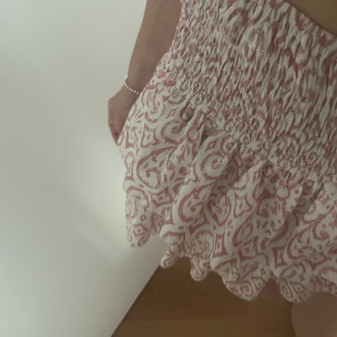 Kurzer Rock in Pink/Weiss