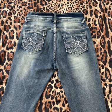 Faded blue bootcut jeans