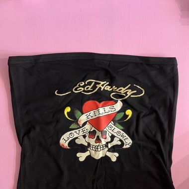 Y2K Ed hardy tube top