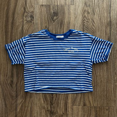 T-shirt a righe blu e bianche