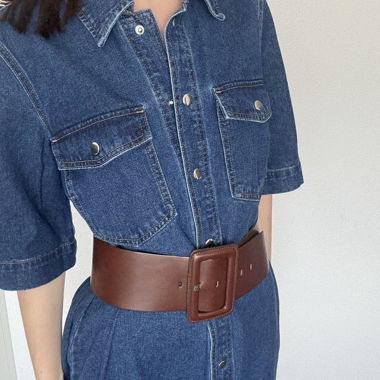 ONLY Robe chemise en denim bleu