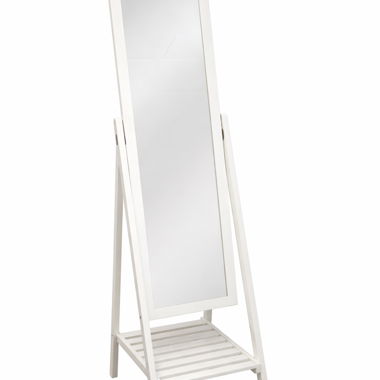 Weisser Standspiegel mit Ablage