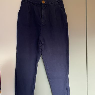 Blue carrot-fit trousers