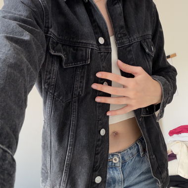Giacca di jeans nera