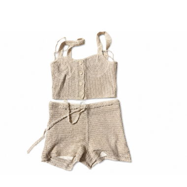 Set estivo Zara all’uncinetto beige