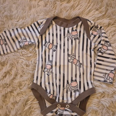 Baby Langarm-Body Zebra Grösse 56